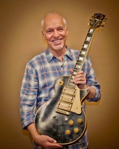 A more contemporary (c. 2011), less hirsute Peter Frampton with the guitar he claims is"now more famous than me."